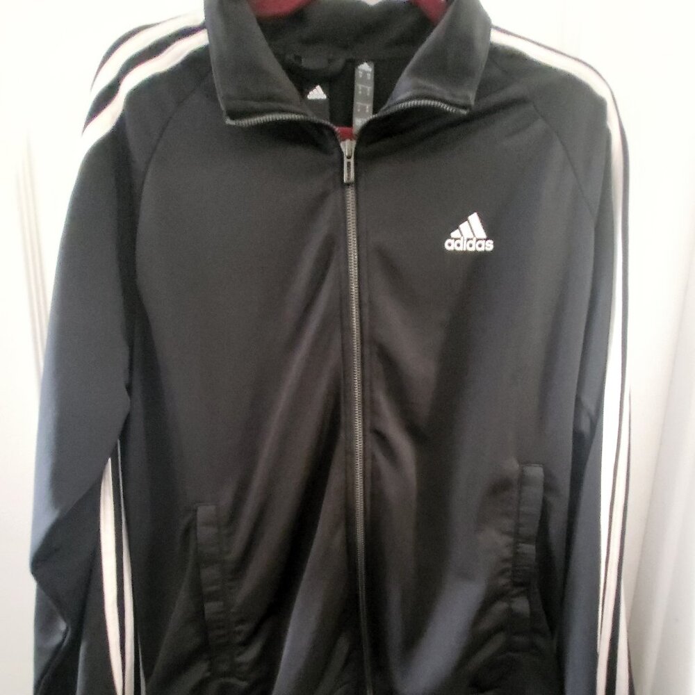Classic adidas 3-Stripe Slim Fit Warm-Up Track Jacket Black/White M